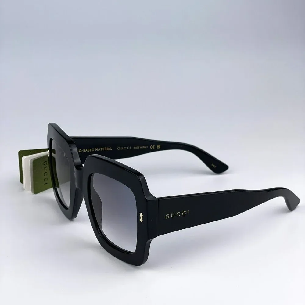 Gucci GG1111S 001 Sunglasses Black Grey Gradient Square Unisex